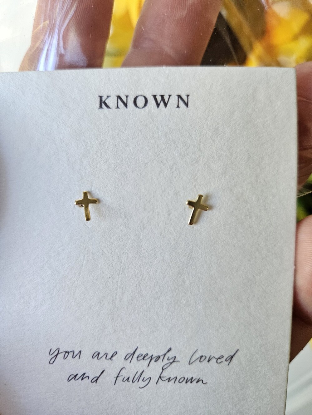Gold Cross Stud Earrings - Minimal Everyday Jewelry